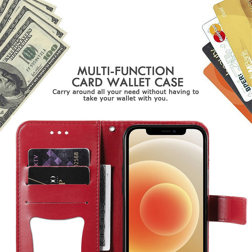 PU Leather Imprint Flowers Pattern Wallet Phone Stand Case with Lanyard for Oppo A93 5G (Chinese Version)/A74 5G/A54 5G
