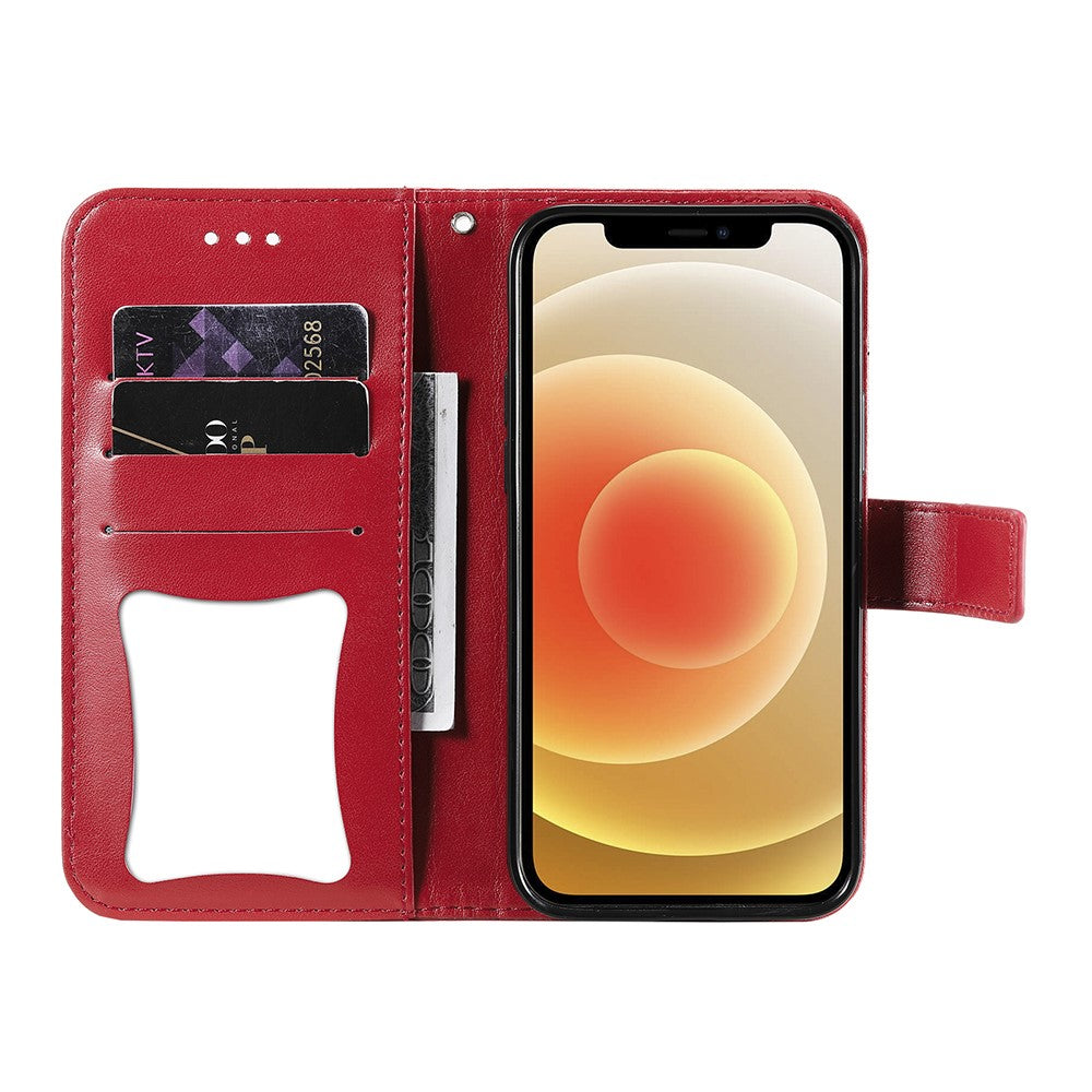 PU Leather Imprint Flowers Pattern Wallet Phone Stand Case with Lanyard for Oppo A93 5G (Chinese Version)/A74 5G/A54 5G