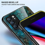 Marbling Pattern Tempered Glass Shock-Proof Cell Phone Cover for Oppo Reno6 5G