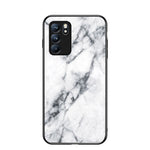 Marbling Pattern Tempered Glass Shock-Proof Cell Phone Cover for Oppo Reno6 5G
