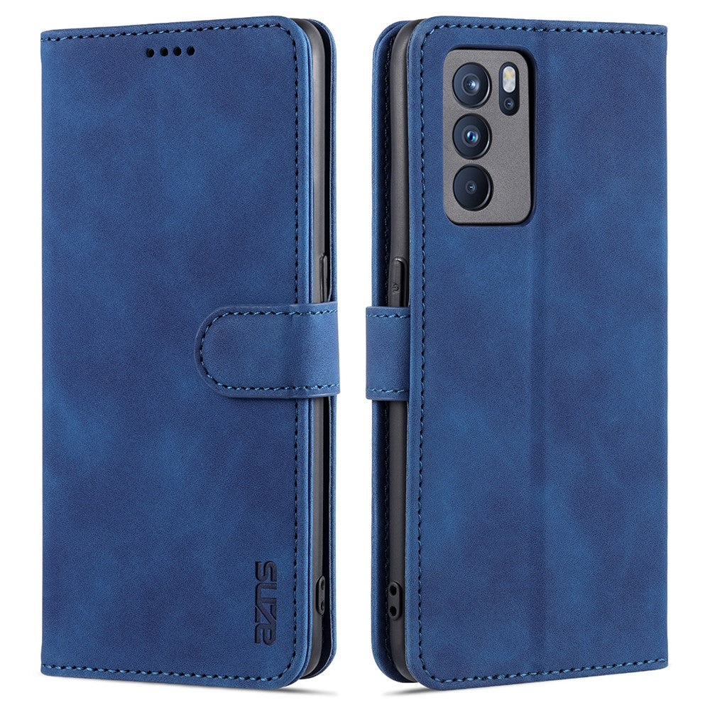 AZNS Well-Selected PU Leather Phone Wallet Case Stand Cover for Oppo Reno6 5G