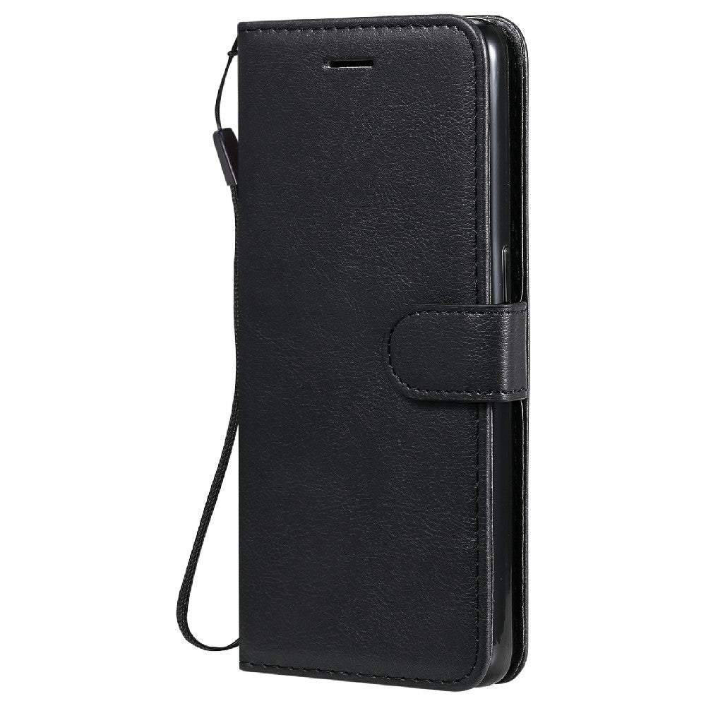 For Oppo Reno6 5G Case Solid Color Leather Mobile Cover Wallet Stand with Strap