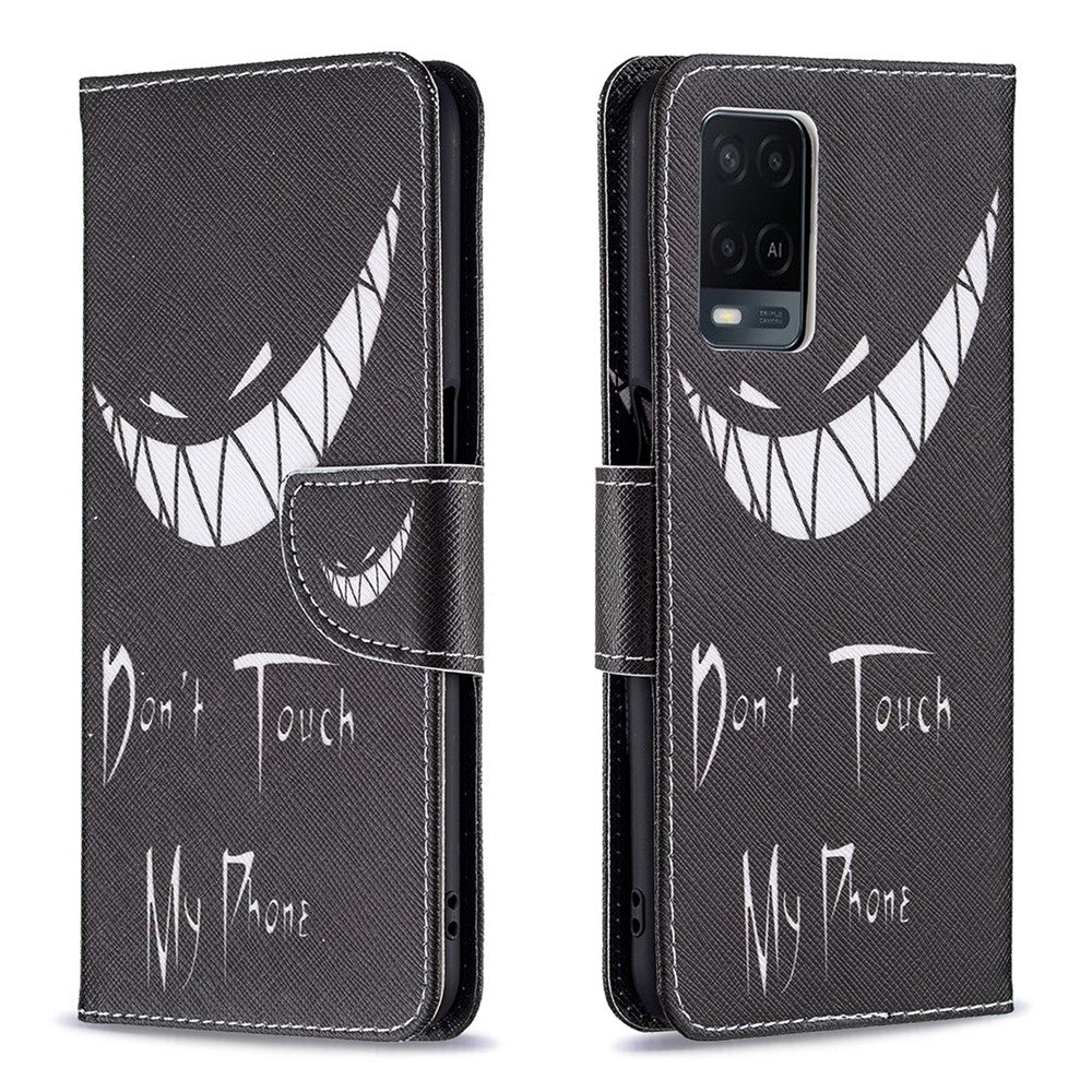Wallet Design Drop-Resistant Pattern Printing Magnetic Leather Case with Adjustable Stand for Oppo A54 4G / A54s / A16 / A16s / A55 5G