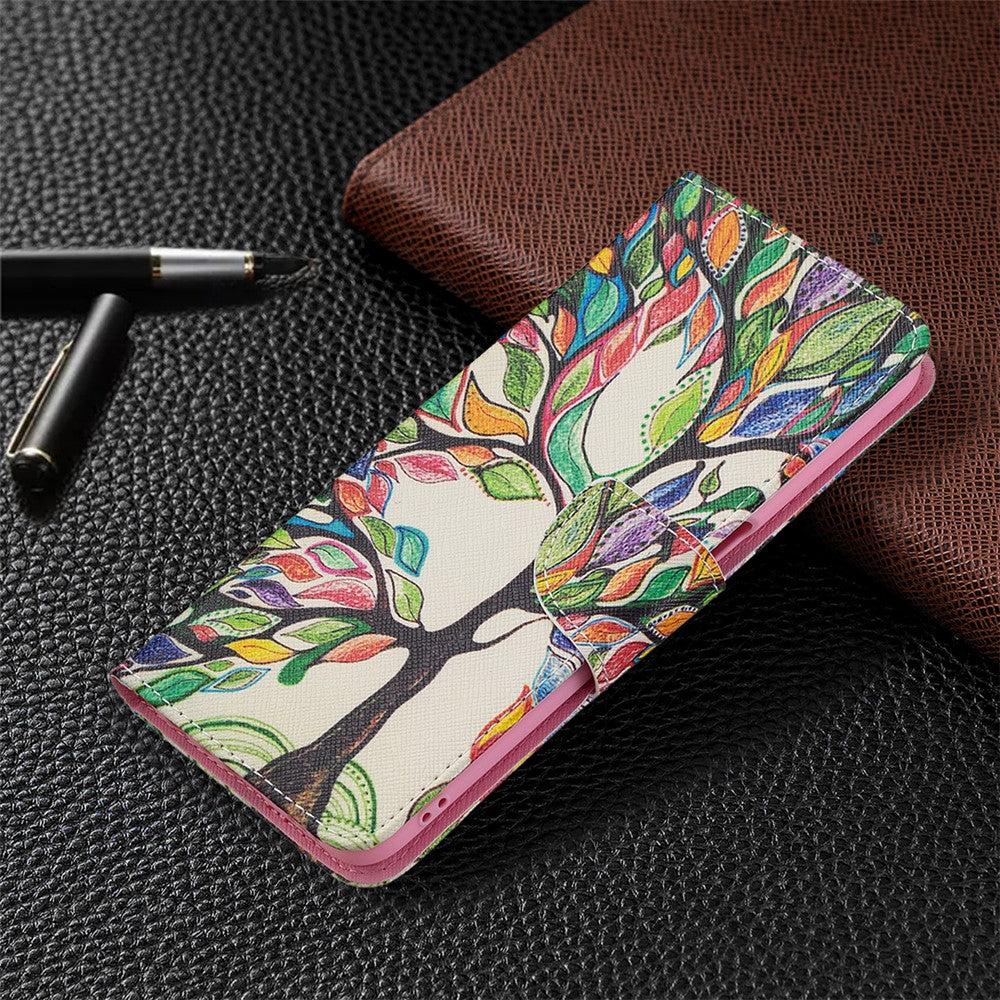 Wallet Design Drop-Resistant Pattern Printing Magnetic Leather Case with Adjustable Stand for Oppo A54 4G / A54s / A16 / A16s / A55 5G