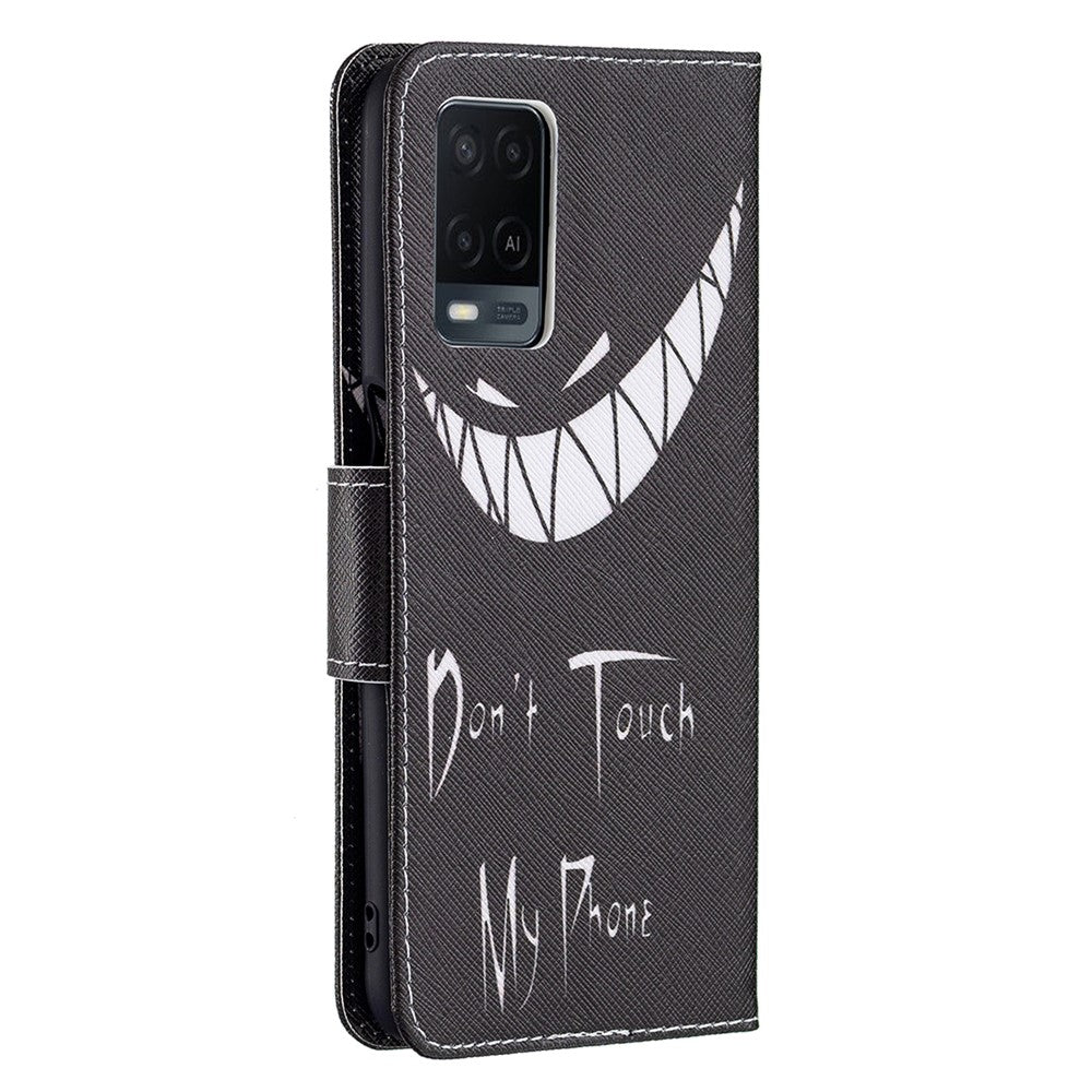 Wallet Design Drop-Resistant Pattern Printing Magnetic Leather Case with Adjustable Stand for Oppo A54 4G / A54s / A16 / A16s / A55 5G