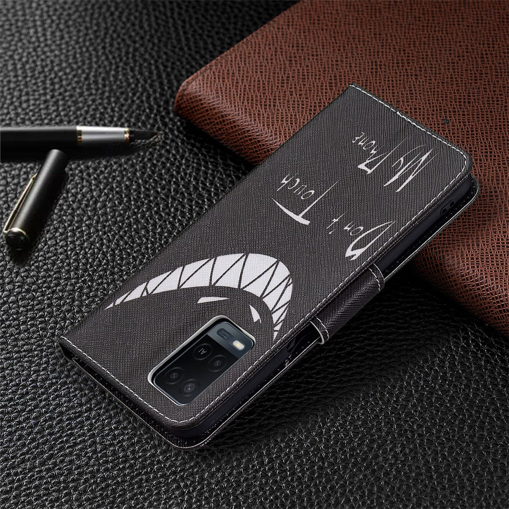Wallet Design Drop-Resistant Pattern Printing Magnetic Leather Case with Adjustable Stand for Oppo A54 4G / A54s / A16 / A16s / A55 5G