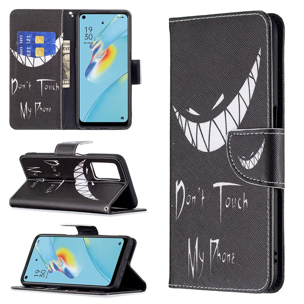 Wallet Design Drop-Resistant Pattern Printing Magnetic Leather Case with Adjustable Stand for Oppo A54 4G / A54s / A16 / A16s / A55 5G