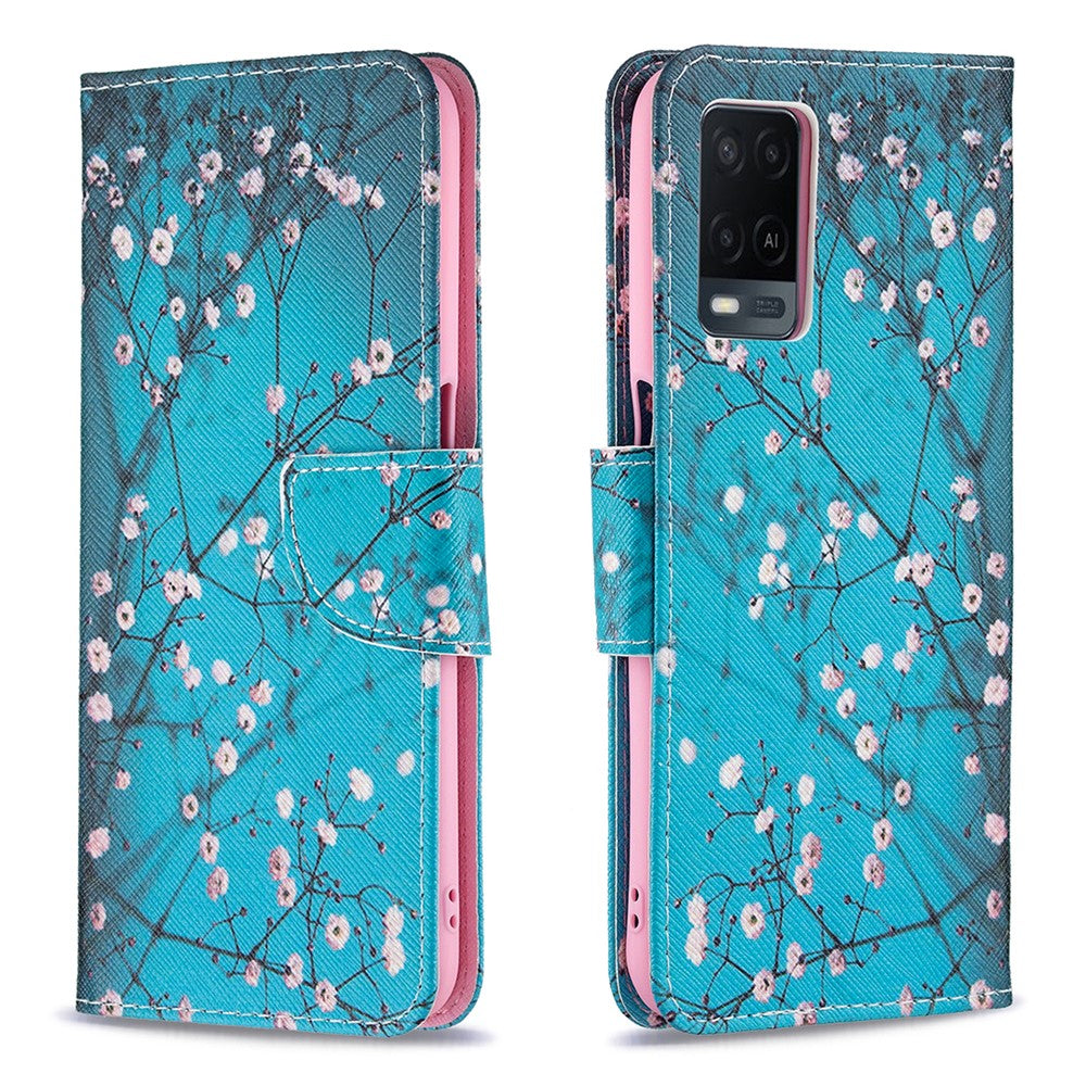 Wallet Design Drop-Resistant Pattern Printing Magnetic Leather Case with Adjustable Stand for Oppo A54 4G / A54s / A16 / A16s / A55 5G