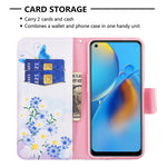 Pattern Printing Textured Leather Wallet Stand Case with Magnetic Clasp Closure for Oppo A74 4G/F19 4G