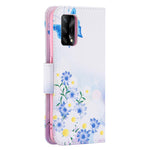 Mønsterprintet tegnebogs-etui i tekstureret læder med magnetisk lukkemekanisme til Oppo A74 4G/F19 4G