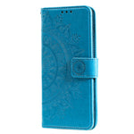 PU Leather Imprinted Mandala Pattern Wallet Stand Case with Strap for Oppo Reno6 Pro 5G (MediaTek)