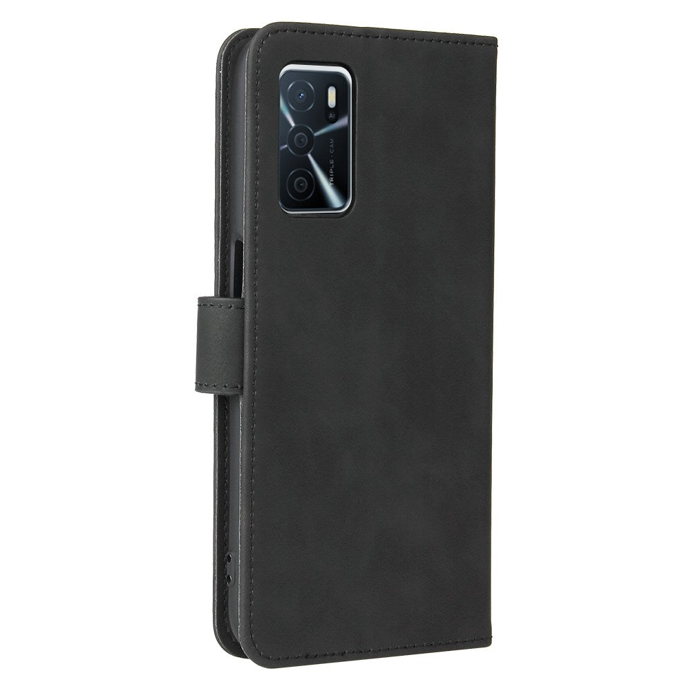 Skin-Touch PU-læder flip-folio-stander magnetisk suge stærk lukning pung telefonetui til Oppo A16 / A53s 5G / A55 5G