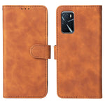Skin-Touch PU-læder flip-folio-stander magnetisk suge stærk lukning pung telefonetui til Oppo A16 / A53s 5G / A55 5G