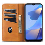 AZNS Stødsikkert Selvsugende Etui i PU-læder med Tegnebogsdesign til OPPO A16 / A16s / A54s
