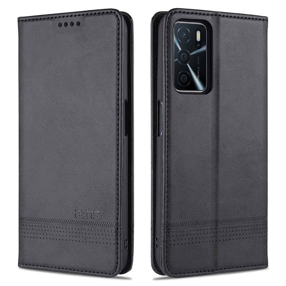 AZNS Stødsikkert Selvsugende Etui i PU-læder med Tegnebogsdesign til OPPO A16 / A16s / A54s