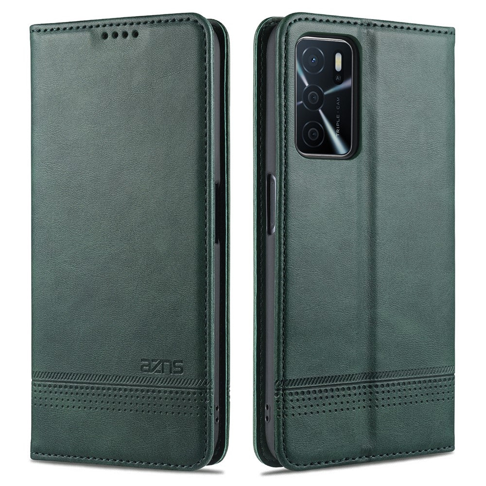 AZNS Stødsikkert Selvsugende Etui i PU-læder med Tegnebogsdesign til OPPO A16 / A16s / A54s