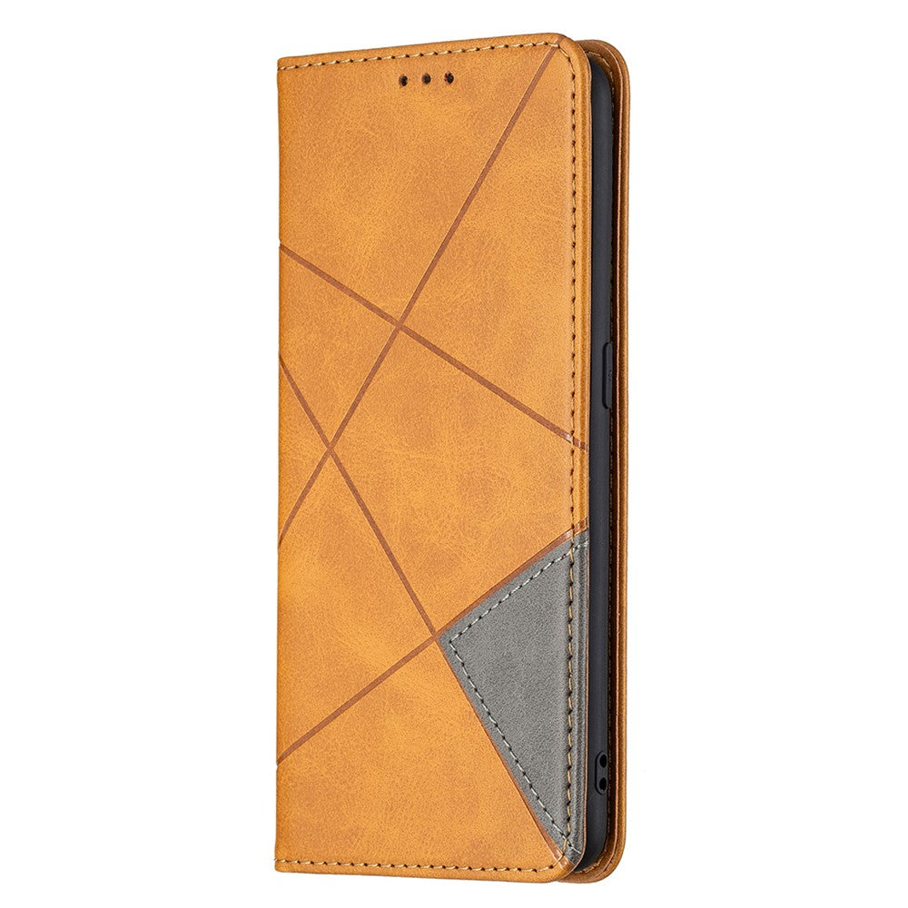 For Oppo A94 5G / F19 Pro+ 5G / A95 5G / Reno5 Z Card Holder Design Strong Magnet Rhombus-Like Imprinting Leather Stand Case Shell