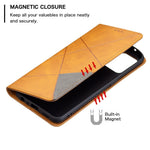 For Oppo A94 5G / F19 Pro+ 5G / A95 5G / Reno5 Z Card Holder Design Strong Magnet Rhombus-Like Imprinting Leather Stand Case Shell