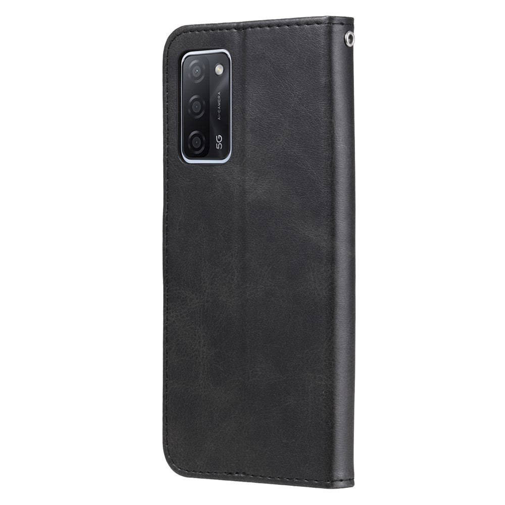 Fuld beskyttelse lynlåslomme læderetui mobiltelefoncover til Oppo A16/A16s/A54s/A55 5G/A54 4G