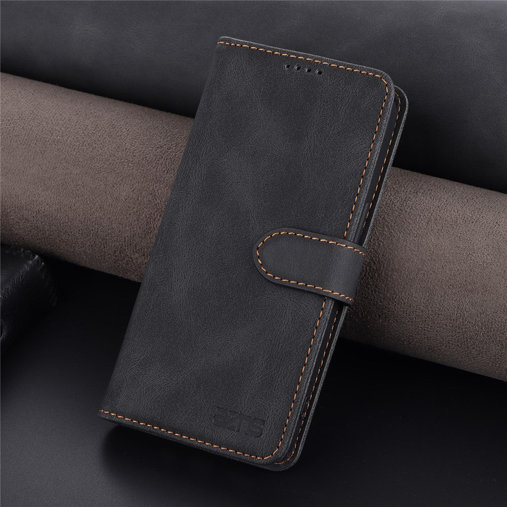 AZNS Fully-Wrapped Soft TPU Inner Shell + Leather Phone Cover Case for Oppo Reno6 5G