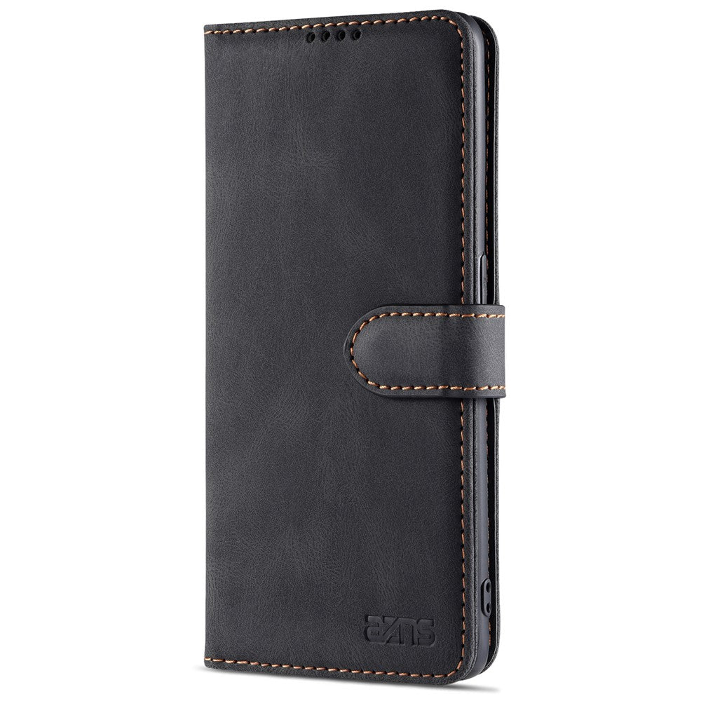 AZNS Fully-Wrapped Soft TPU Inner Shell + Leather Phone Cover Case for Oppo Reno6 5G
