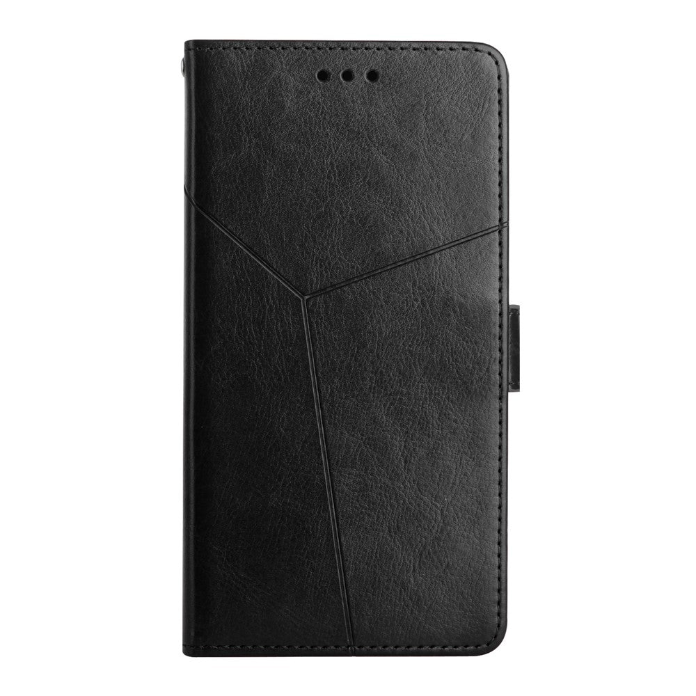 Imprinting Y-shaped Line Stand Wallet Leather Case Shell for Oppo Reno6 5G