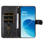 PU Leather Phone Case Zipper Pocket Design Wallet Stand Anti-Collision Phone Case for Oppo Reno6 4G