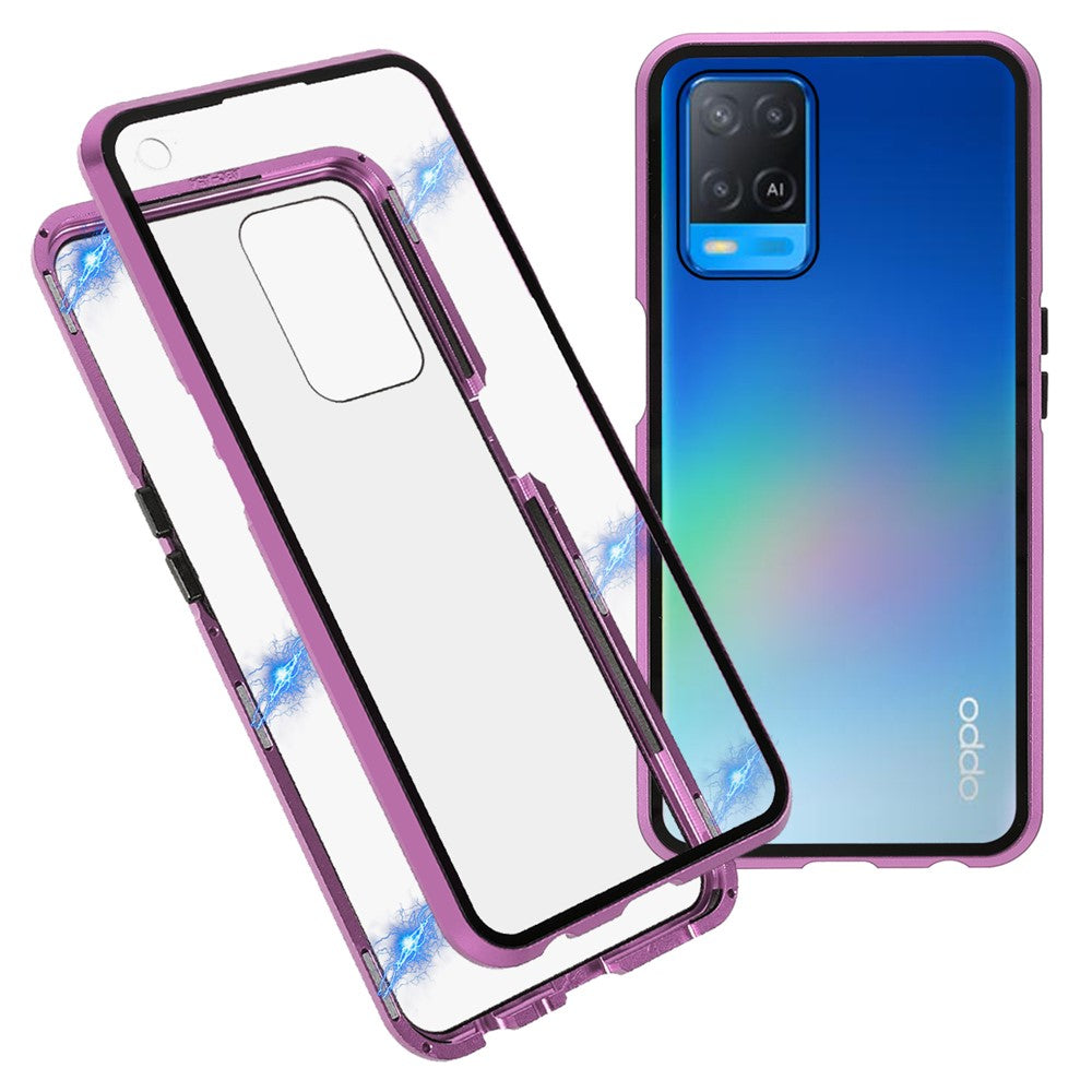 For Oppo A54 4G Full Body Case Magnetic Tempered Glass Double-Sided Phone Case