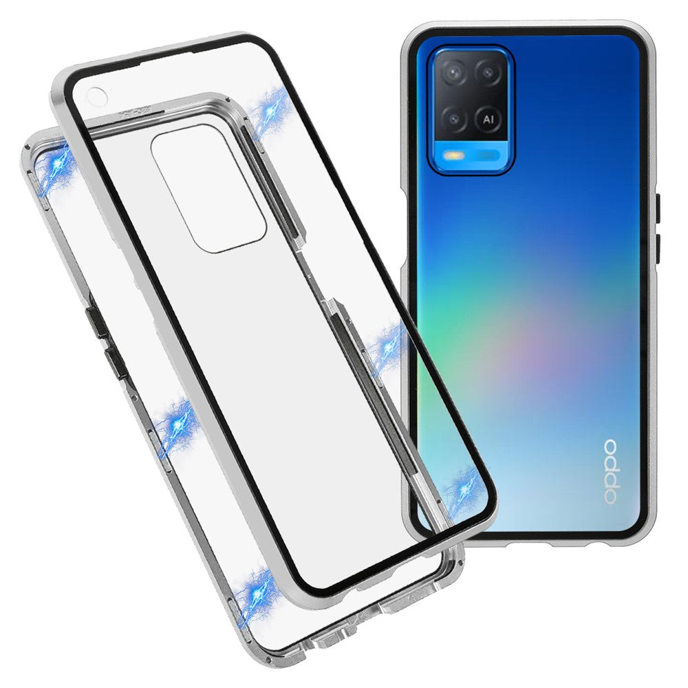 For Oppo A54 4G Full Body Case Magnetic Tempered Glass Double-Sided Phone Case