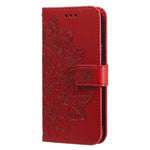Imprinting Flower Pattern Phone Cover PU Leather + TPU Wallet Stand Protective Case with Hand Strap for Oppo Reno6 4G