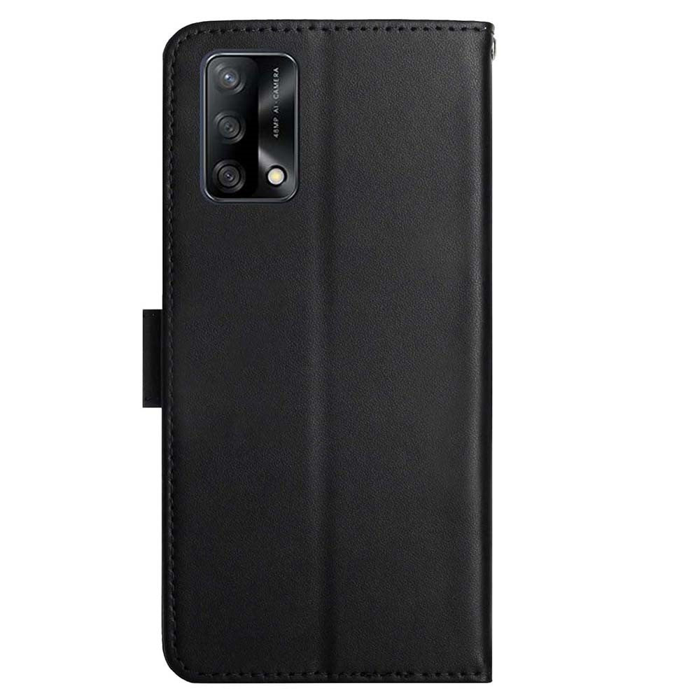 Wallet Phone Flip Shell For Oppo A74 4G/Oppo F19 Shockproof Nappa Texture Solid Color Stand Genuine Leather Mobile Phone Cover