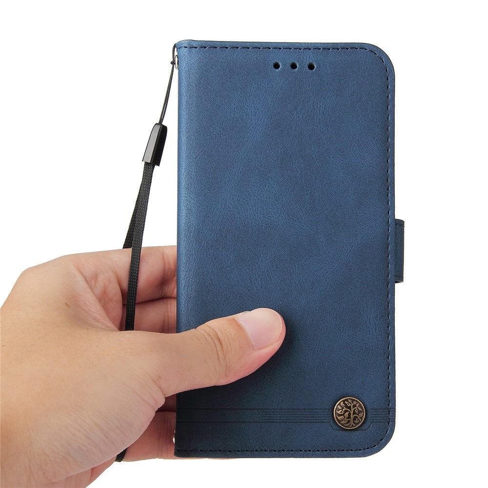 For Oppo Reno6 4G Leather Wallet Cases Skin Touch Phone Cover Stand with Strap