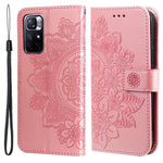 Xiaomi Redmi Note 11 5G (Kina) (MediaTek)/Note 11T 5G/Note 11S 5G Blommigt tryck, dubbelsidigt magnetiskt spänne, PU-läder, stativ, plånboksfodral med handrem