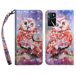 3D-mønsterprint PU-læder blødt TPU Indvendigt pung-etui med stativ og rem til Oppo A16 / A16s / A54s / A54 4G / A55 5G