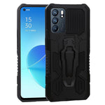 Fallsäkert stativdesign med PC + TPU-mobilskal med inbyggd magnetisk absorberad metallplatta för Oppo Reno6 5G