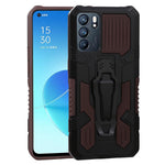 Fallsäkert stativdesign med PC + TPU-mobilskal med inbyggd magnetisk absorberad metallplatta för Oppo Reno6 5G