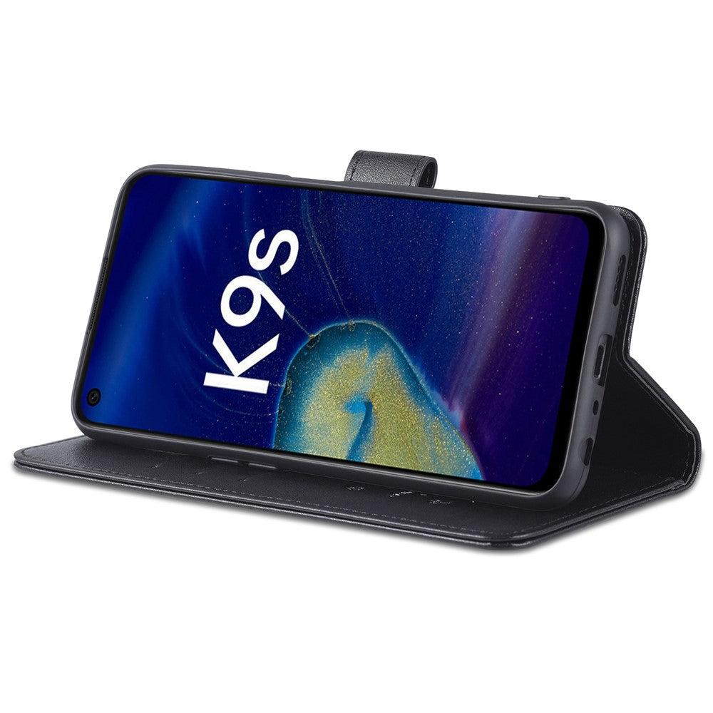 AZNS PU Læder Telefoncover Stativ Tegnebog Beskyttelsesetui til Oppo K9s/Realme Q3s