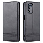 AZNS Velbeskyttet Auto-absorberende Etui Pung Design Stødsikkert PU-læder Telefon Stand Cover til Oppo K9s/Realme Q3s