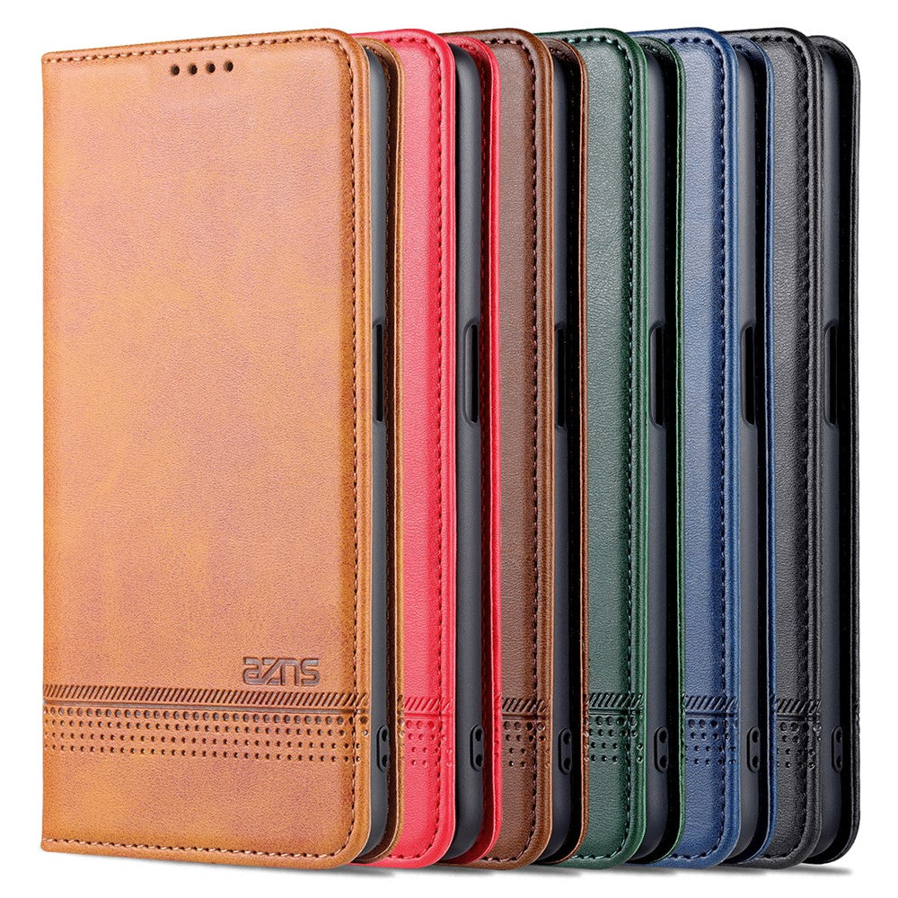 AZNS Well-protected Auto-absorbed Case Wallet Design Shockproof PU Leather Phone Stand Cover for Oppo K9s/Realme Q3s