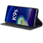 AZNS Velbeskyttet Auto-absorberende Etui Pung Design Stødsikkert PU-læder Telefon Stand Cover til Oppo K9s/Realme Q3s