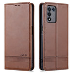 AZNS Velbeskyttet Auto-absorberende Etui Pung Design Stødsikkert PU-læder Telefon Stand Cover til Oppo K9s/Realme Q3s