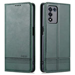 AZNS Velbeskyttet Auto-absorberende Etui Pung Design Stødsikkert PU-læder Telefon Stand Cover til Oppo K9s/Realme Q3s