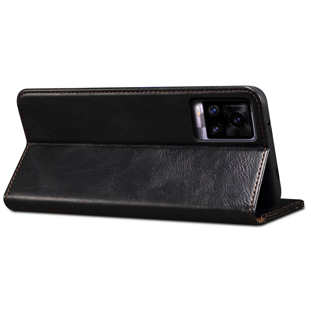 Magnetisk Absorption Vokset Crazy Horse Tekstur PU Læder Pung Etui Stativ Telefoncover til Oppo A35/A15/A15s