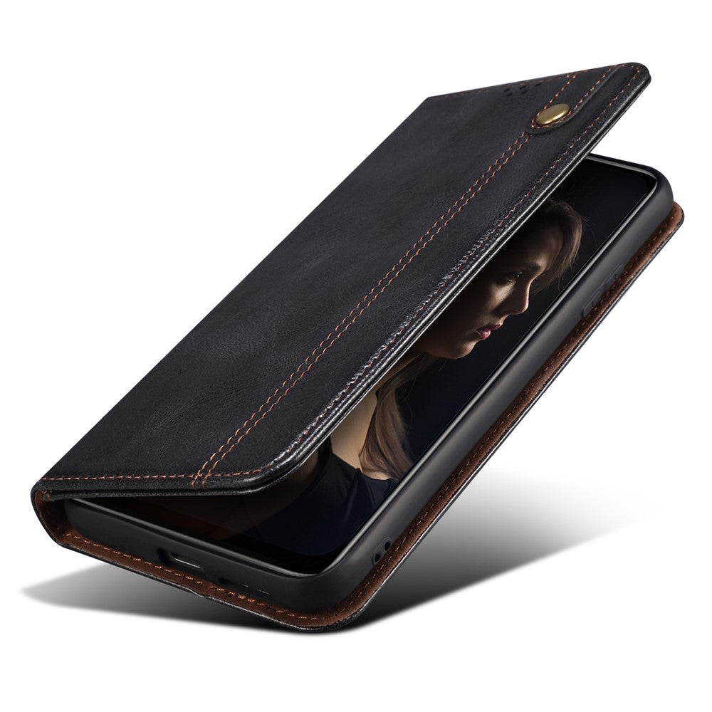 Magnetisk Absorption Vokset Crazy Horse Tekstur PU Læder Pung Etui Stativ Telefoncover til Oppo A35/A15/A15s