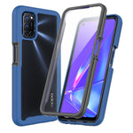 Anti-fall PC+TPU Hybrid Phone Case Built-in with PET Screen Protector for Oppo A52/A72/A92