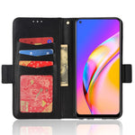 Välskyddat Litchi-texturerat PU-läderskyddande fodral med stativ och plånbok för mobil till Oppo F19 Pro+ 5G/A94 5G/A95 5G/Reno5 Z
