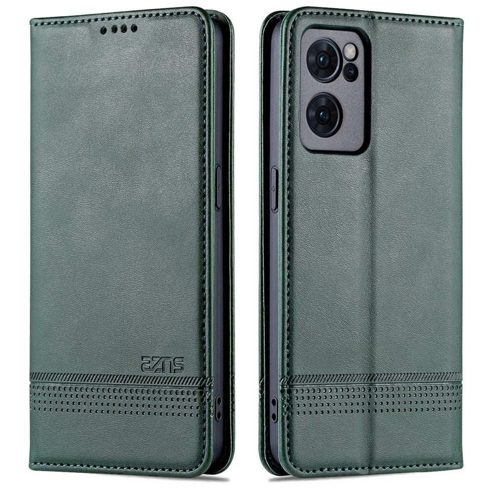 AZNS Magnetic Absorption Case for Oppo Reno7 SE 5G, Textured PU Leather Stand Flip Wallet Protective Phone Cover
