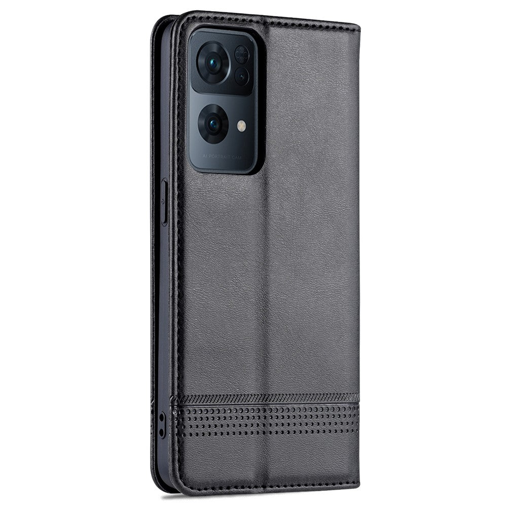 AZNS mobilskal till Oppo Reno7 Pro 5G, Texturerat PU-läder Magnetiskt Absorberande Stativfunktion Folio Plånboksskal