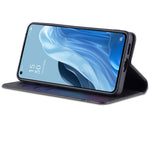 AZNS mobilskal till Oppo Reno7 Pro 5G, Texturerat PU-läder Magnetiskt Absorberande Stativfunktion Folio Plånboksskal