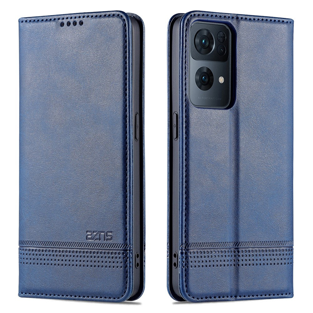 AZNS mobilskal till Oppo Reno7 Pro 5G, Texturerat PU-läder Magnetiskt Absorberande Stativfunktion Folio Plånboksskal